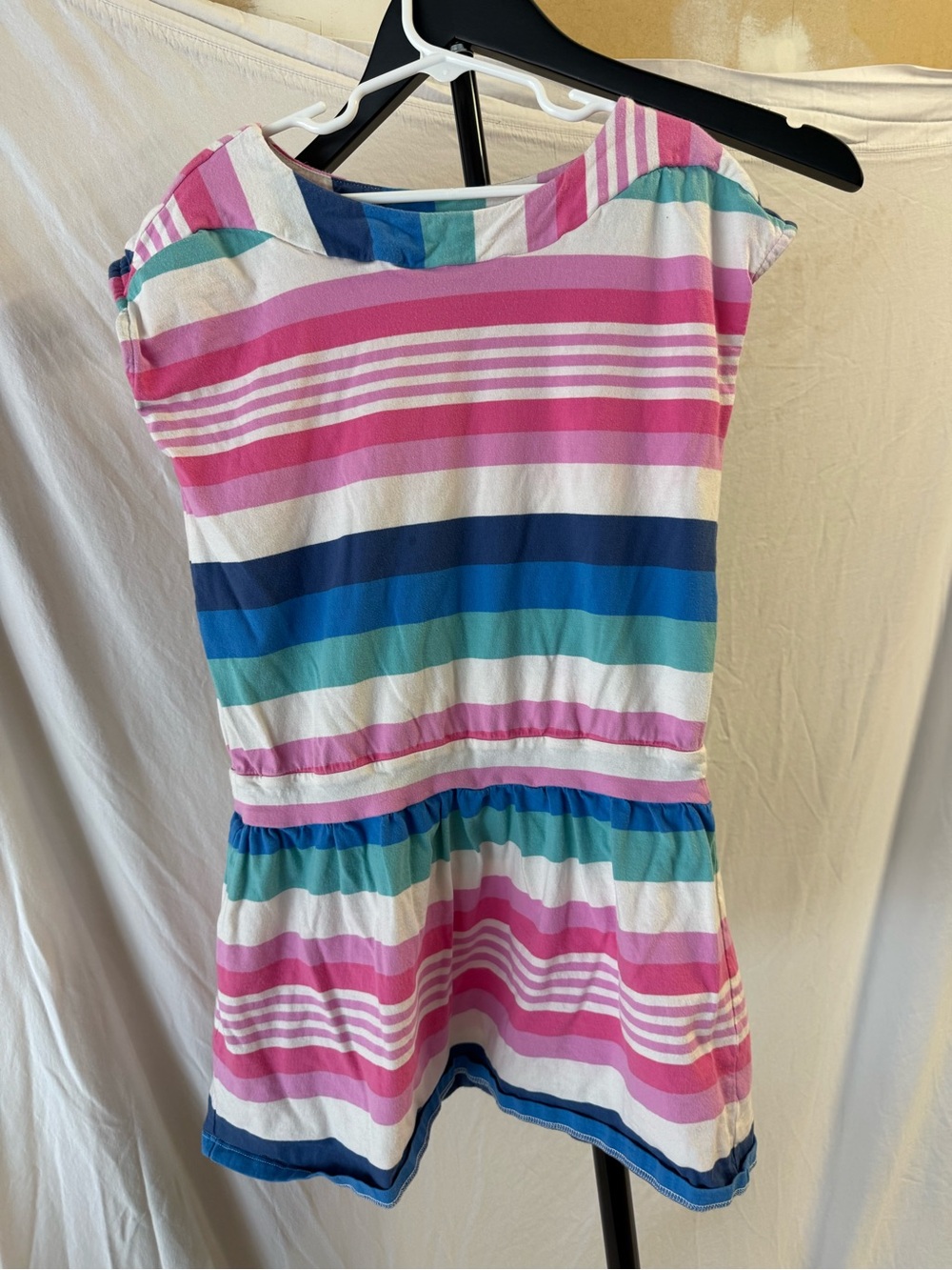 Tea Collection Pink, Blue & Teal Striped Casual Girls Dress